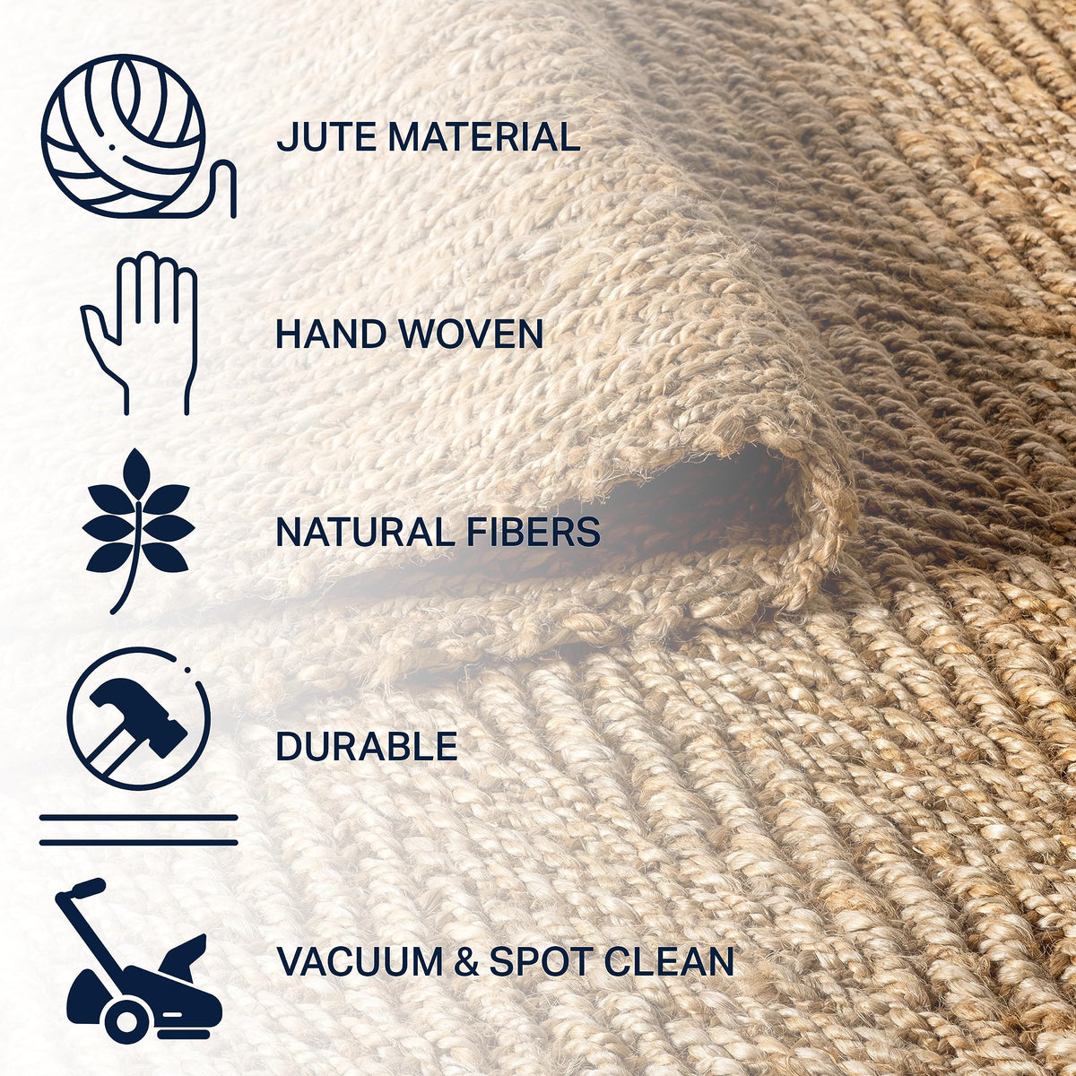 JONATHAN Y Espina Hand Woven Herringbone Chunky Jute Natural Indoor Area Rug, 8x10, Bohemian, Cottage, Easy-Cleaning for Living Room, Bedroom, Kitchen, Pet Friendly, Non-Shedding (NFR101A-8)