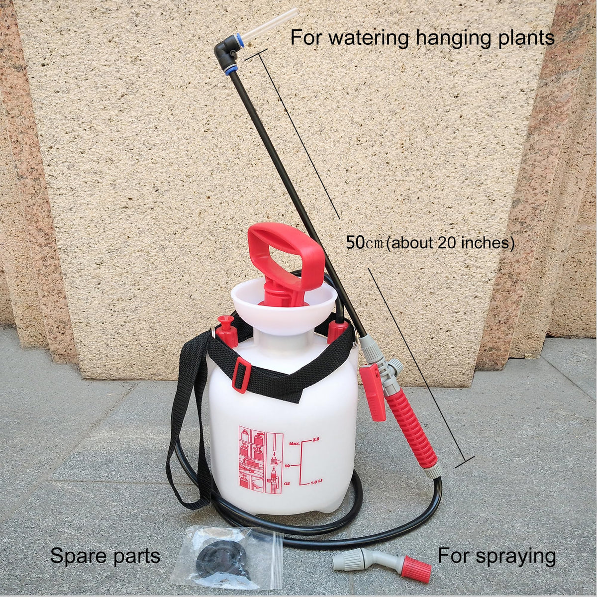 ePizdiz Watering Can Device for Watering Hanging Plant Basket Hard to Reach High Plant Watering Bottle Sprayer for Indoor or Garden 2L(0.5Gal)