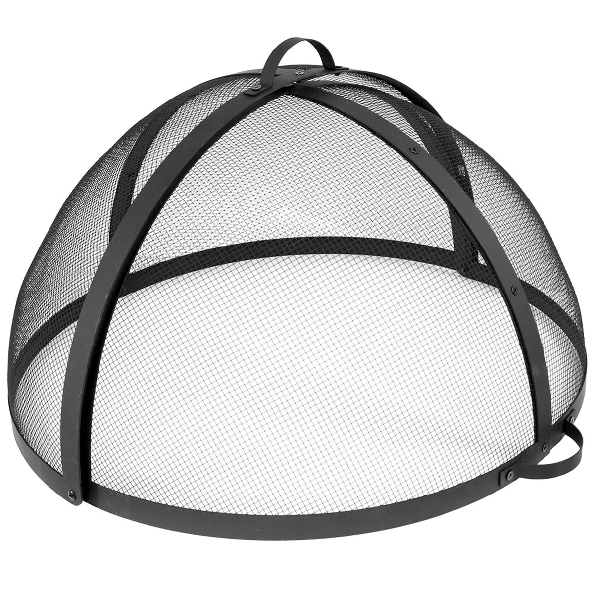 Sunnydaze Round Fire Pit Spark Screen Cover - Easy-Opening Outdoor Fire Pit Screen - Heavy‑Duty Steel Metal Mesh - 22" Diameter