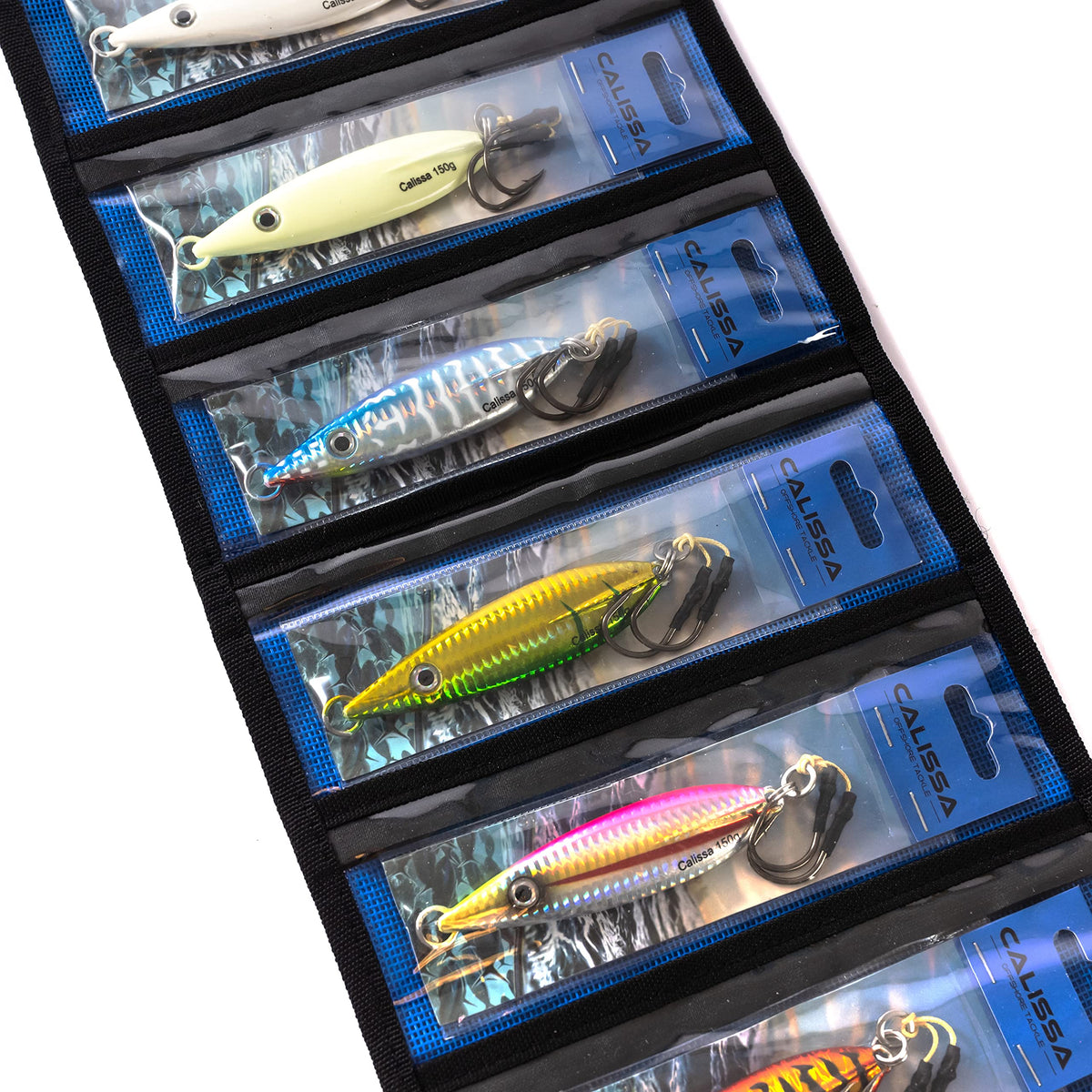 Calissa Offshore Tackle Fast Fall Jig 80g 150g 250g 300LBS Assist Hooks 3/0 Butterfly - Vertical Jig Speed Lure Slow Pitch Flat Glow Color Painted on Both Sides (6 Pack, 450g)