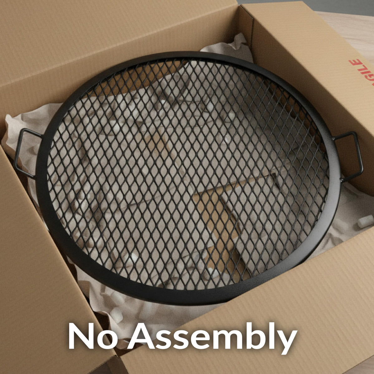 Sunnydaze X-Marks Outdoor Fire Pit Grill Grate for Cooking - Round Fire Pit Grate - Steel Campfire BBQ Grill with Handles - 36-Inch