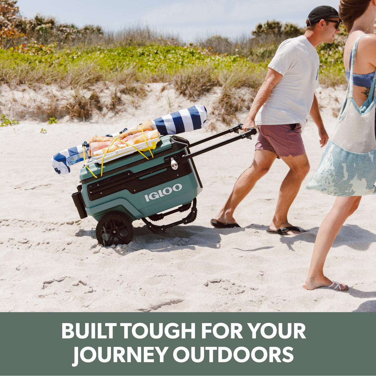 Igloo Trailmate Journey 70Qt Wheeled Cooler, Insulated Hard Shell Ice Chest, Sportsman