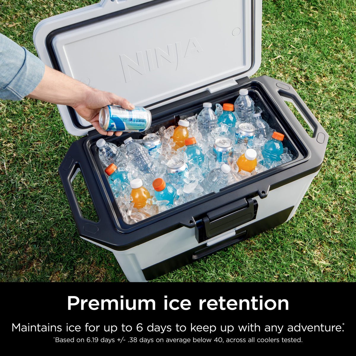 Ninja FrostVault 50qt Hard Cooler with Dry Zone | Integrated Fridge-Temp Dry Storage Drawer | Premium Heavy-Duty Insulated Cooler | Keeps Ice Cold for Days | Strawberry Rhubarb | FB151BP