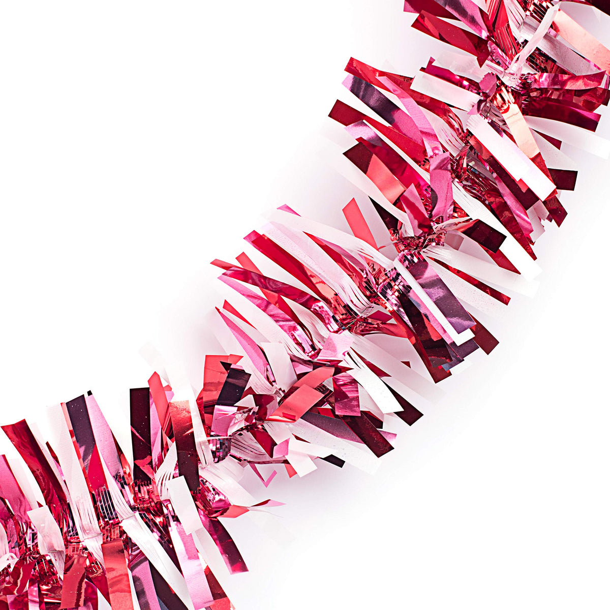Anderson's Metallic Red, White & Pink Tinsel Twist Garland, 25ft Holiday Decoration, Christmas Tree Trim, Parade Float Decor, Party Supplies, Halloween, Graduation, Indoor/Outdoor Event Garland