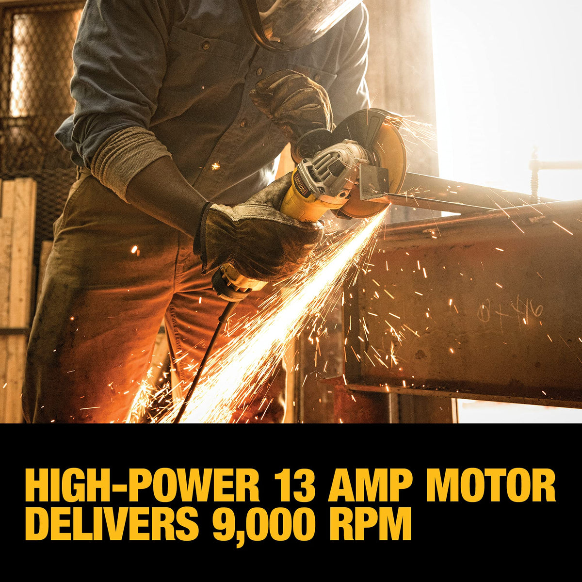 DEWALT Angle Grinder Tool, 6-Inch, Paddle Switch with No Lock-On, 13-Amp (DWE43144N), Yellow