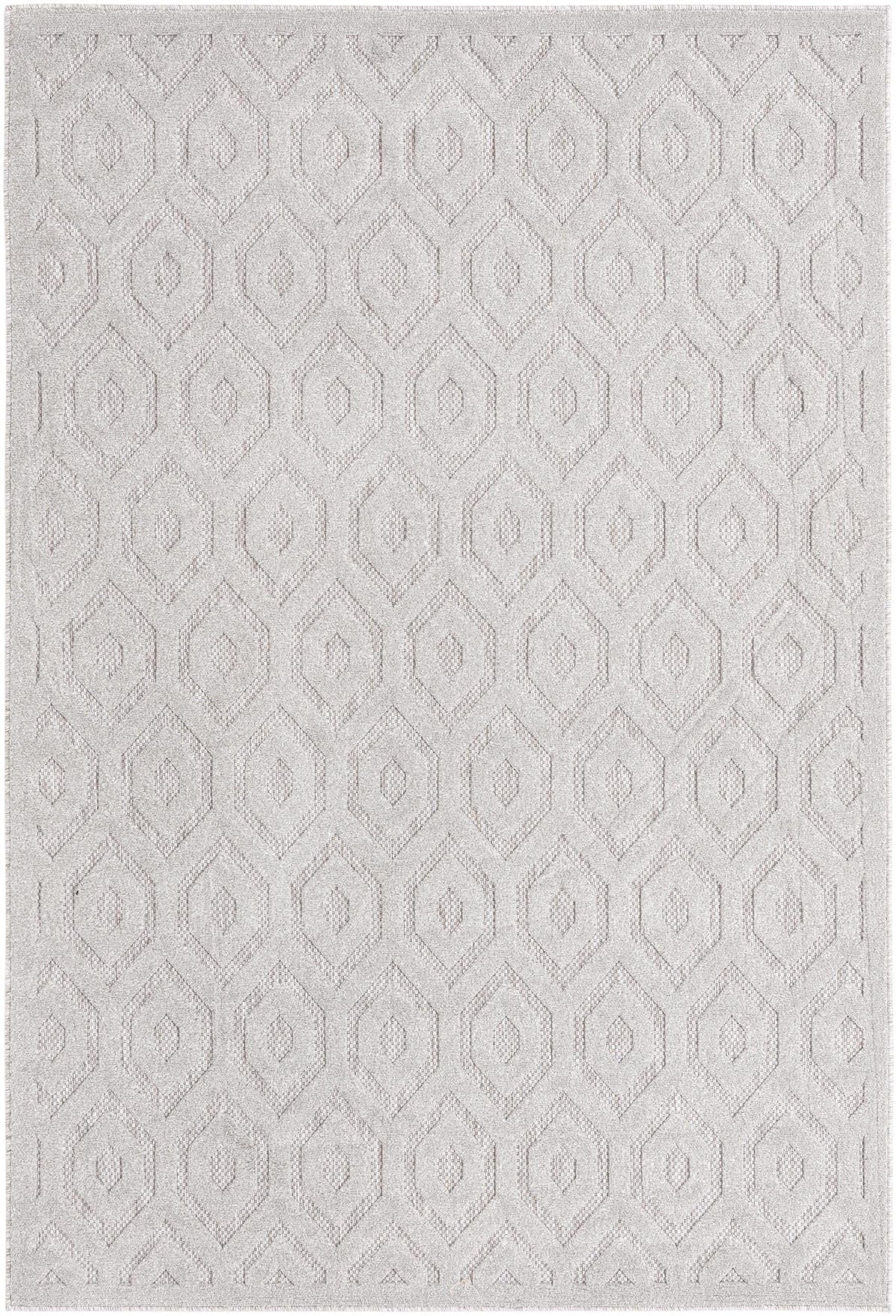 Unique Loom Outdoor Trellis Textured Collection Area Rug - Spatial (6' 1" x 9' Rectangle, Grey/ Gray)