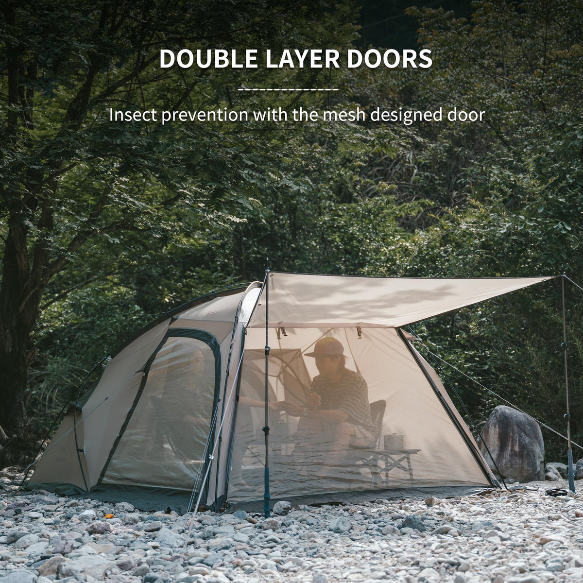 Naturehike Massif Hot Tent with Stove Jack, Waterproof Windproof 4 Season Tent, 2/4 Person Cold Weather Winter Tents for Camping