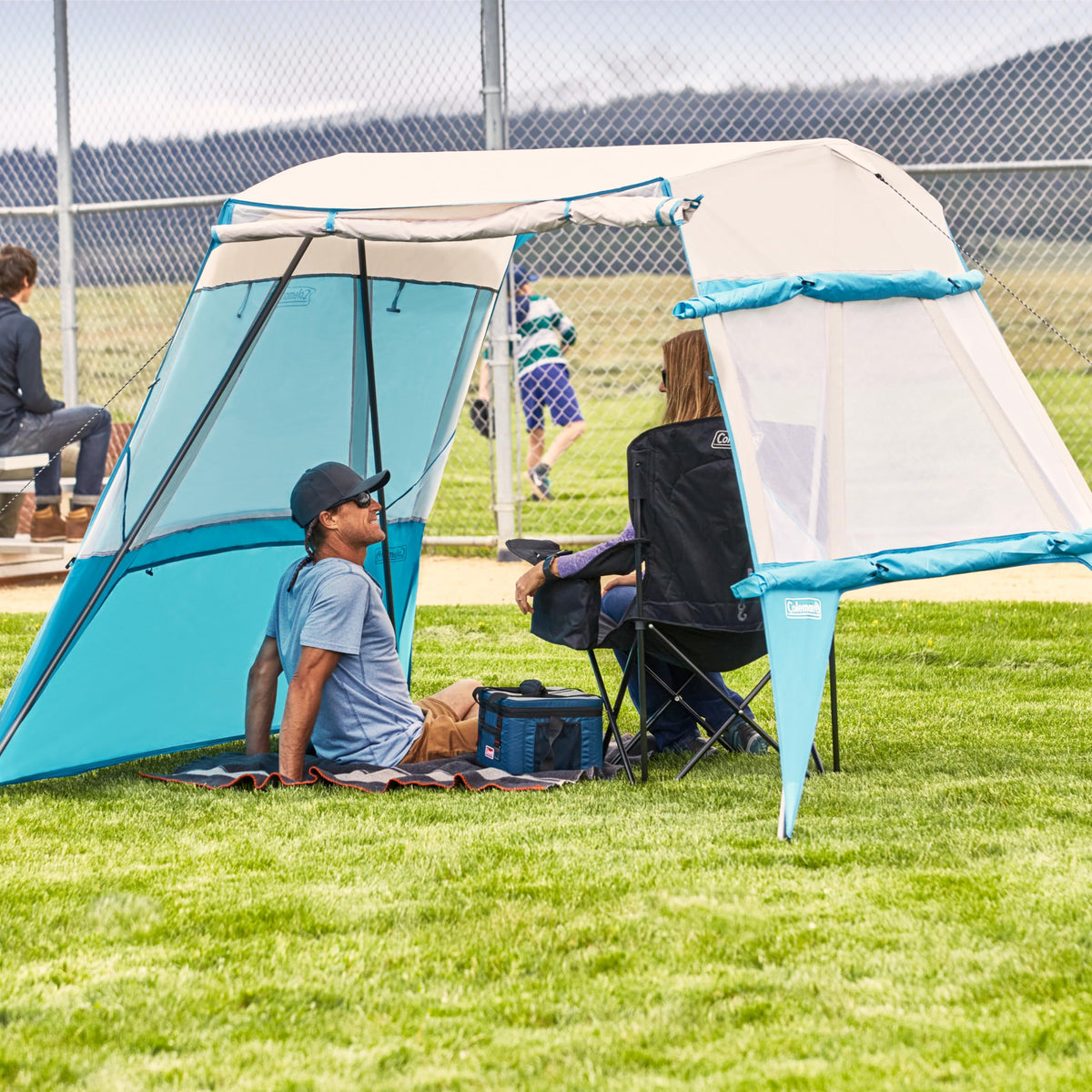 Coleman Portable 7x7ft Backpack Sun Shelter, Lightweight Shade Canopy with Easy Setup & Backpack Carry Bag, Great for Beach, Park, Sidelines, Backyard, Camping, & More