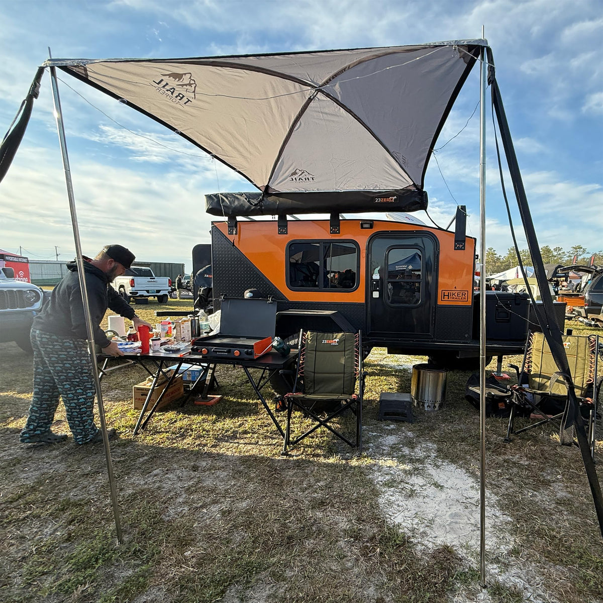 JFTops Overland Trail Topper™ Awning, 200D Polyester Ripstop Fabric, 8' x 7', UPF 50+, Waterproof, 9 lbs