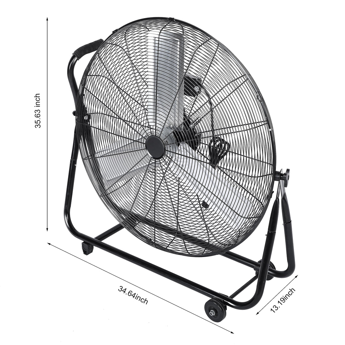 Simple Deluxe Dynamic 30-Inch Floor Fan with Roll Booster - Industrial-Grade Airflow, 360 Degree Adjustable Tilt, and Portable Design for Rapid Cooling and Flexible Air Circulation