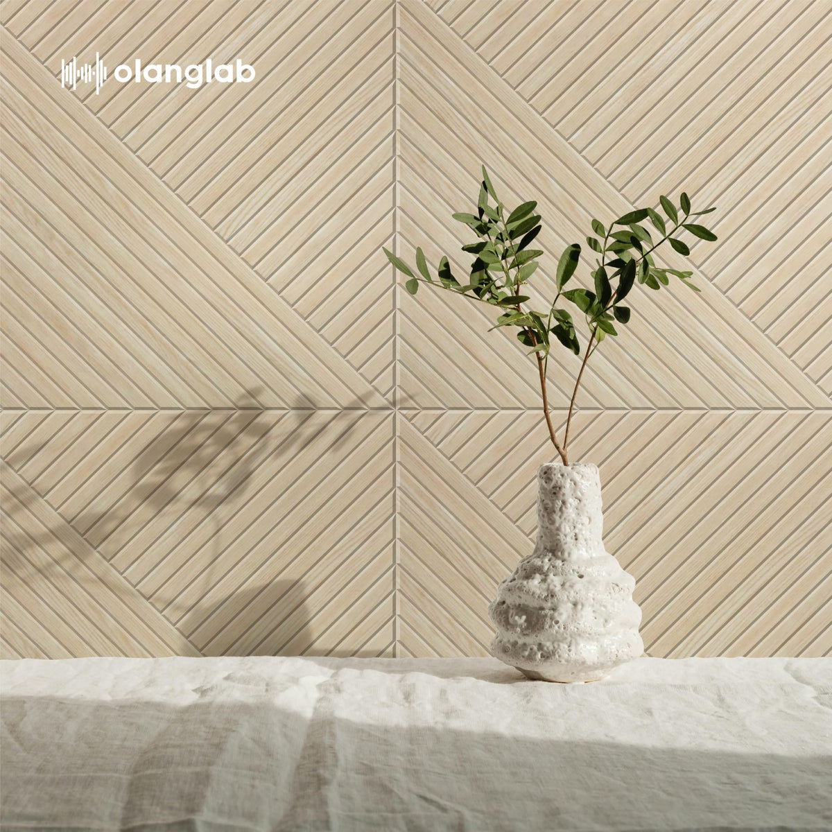 Olanglab Peel and Stick Wall Panels 6 Pack, 23.6" x 23.6" Acoustic Panels Sound Absorbing, Decorative Acoustic Wall Panels for Home Studio and Office, Light Natural Oak Pattern, Style C