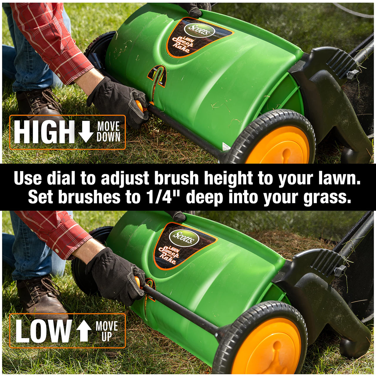 Scotts Outdoor Power Tools LSW70026S 26-Inch Push Lawn Sweeper, Black/Green