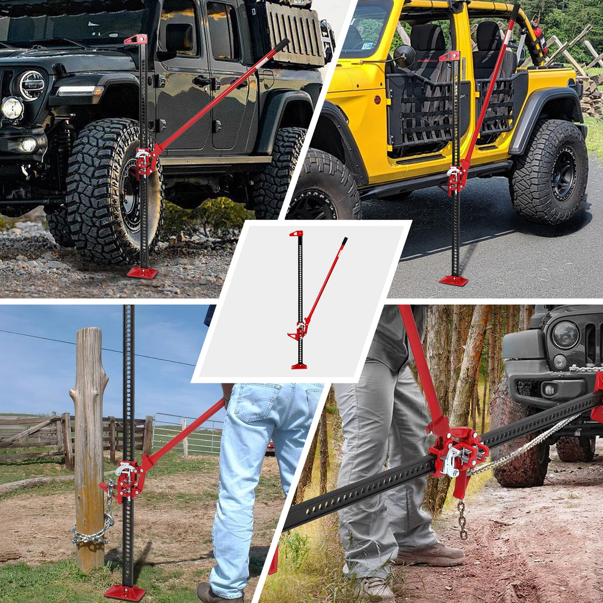 60" Farm Jack 3 Ton Heavy Duty, Hi-Lift Off Road Jack for Truck SUV Tractor - 7000LB Capacity, Ratcheting Lift 5.12-52"
