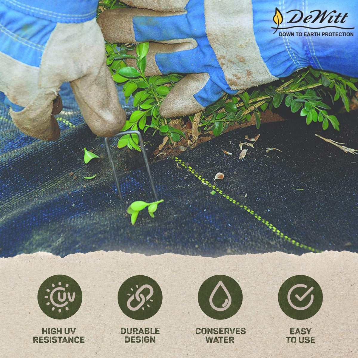 Dewitt 2-Pack Sunbelt Weed Barrier Fabric 3.2 oz, 3 x 300 Feet – Heavy-Duty Ground Cover Mat for Greenhouse Floors, Garden Rows, Raised Beds, Yard Gardening, and Outdoor Landscape Protection