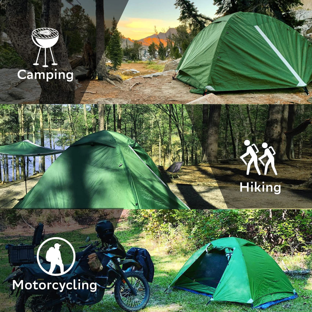Clostnature Lightweight Backpacking Tent - 4 Person Ultralight Waterproof Camping Tent, 3 Season Large Size Easy Setup Tent for Family, Outdoor, Hiking and Mountaineering