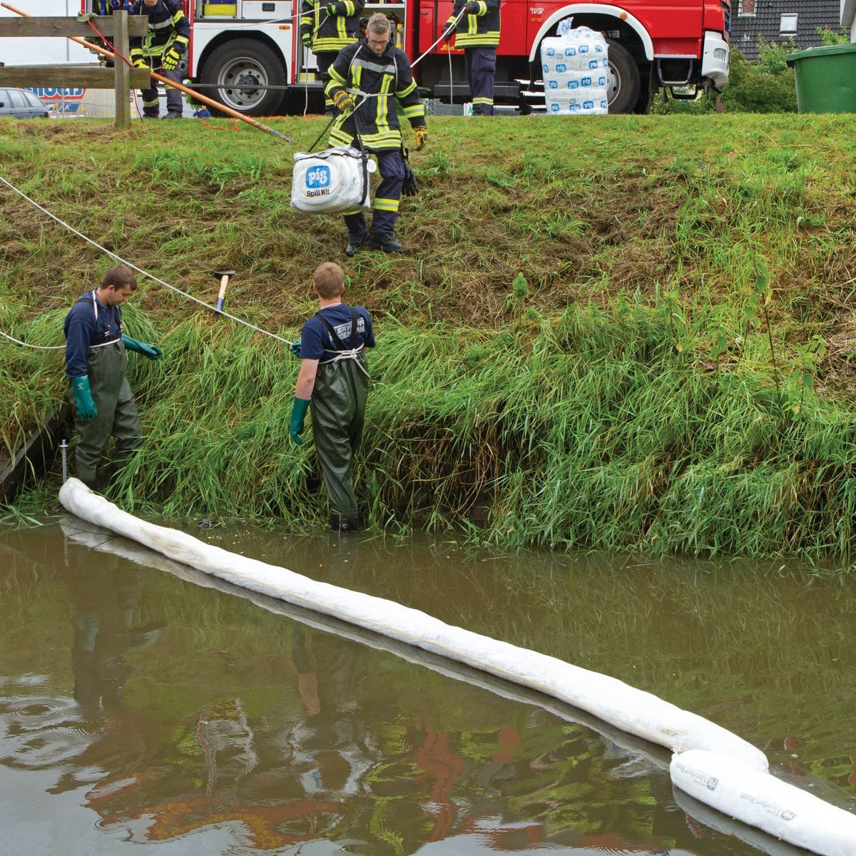 PIG Oil Boom - Oil-Only Absorbent Boom - 4 Pack - 3" x 20' Boom - Absorbs up to 4 gallons per Boom - BOM407