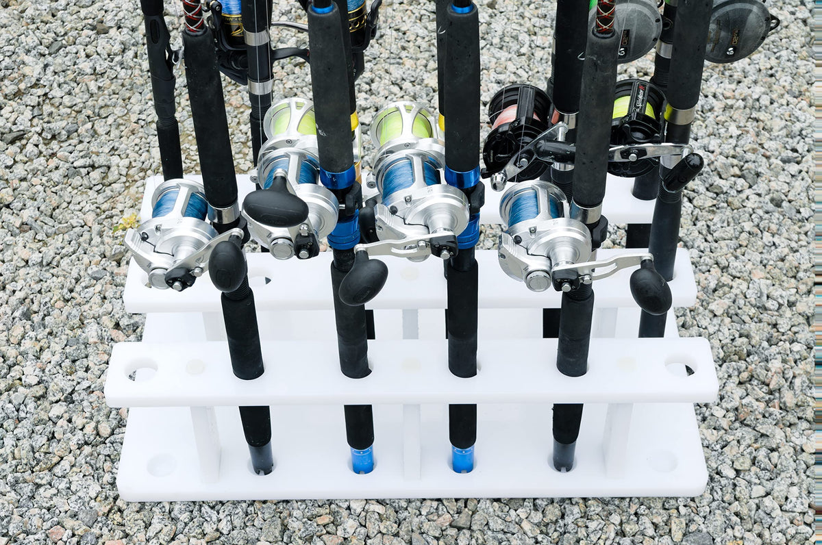 Dev Fishing 18 Pole Fishing Rod Holder Rack for Garage Heavy Duty Outdoor Boat Dock Storage