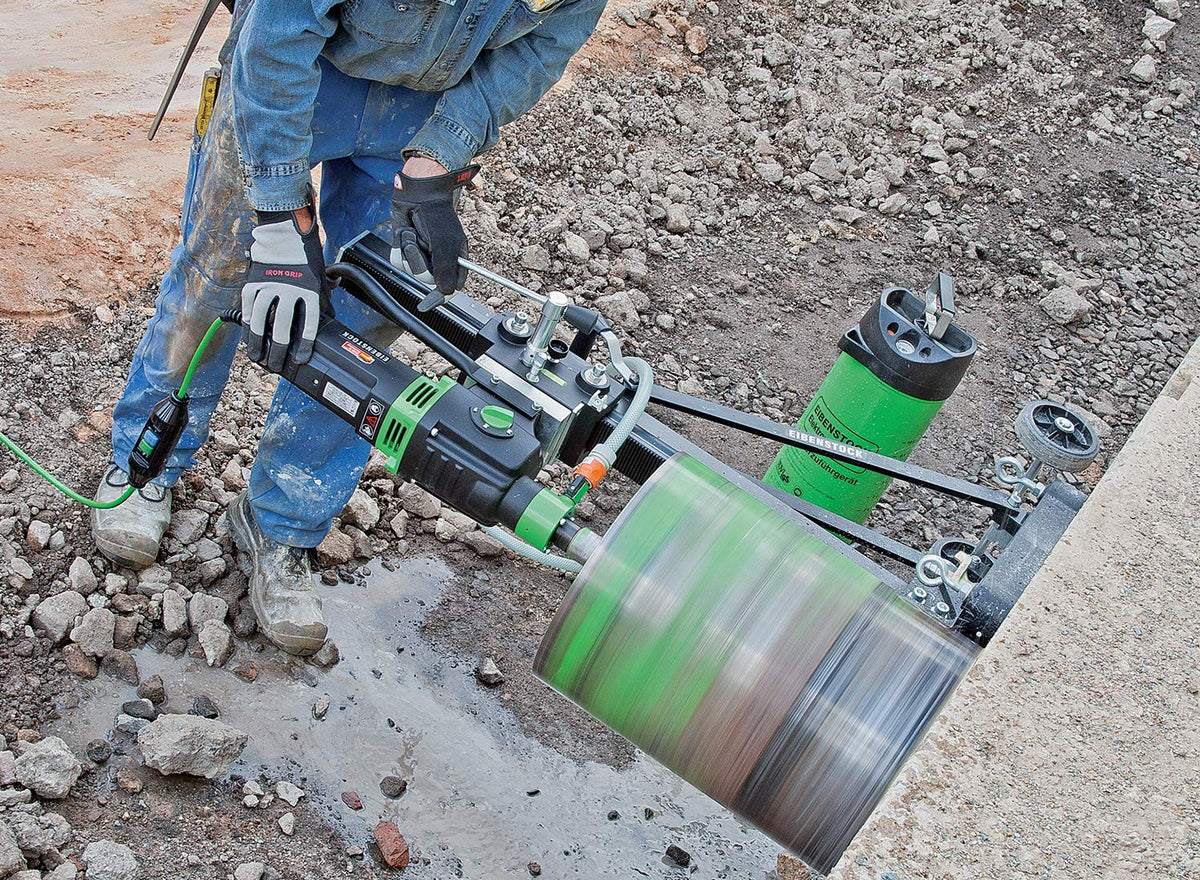 CS Unitec | EBM 352/3 PSV | Diamond Core Drill Motor with Vacuum & Anchor Stand for Reinforced Concrete. High Torque, 20 Amp, Drilling Capacity up to 14” Diameter (with Spacer) – Made in Germany