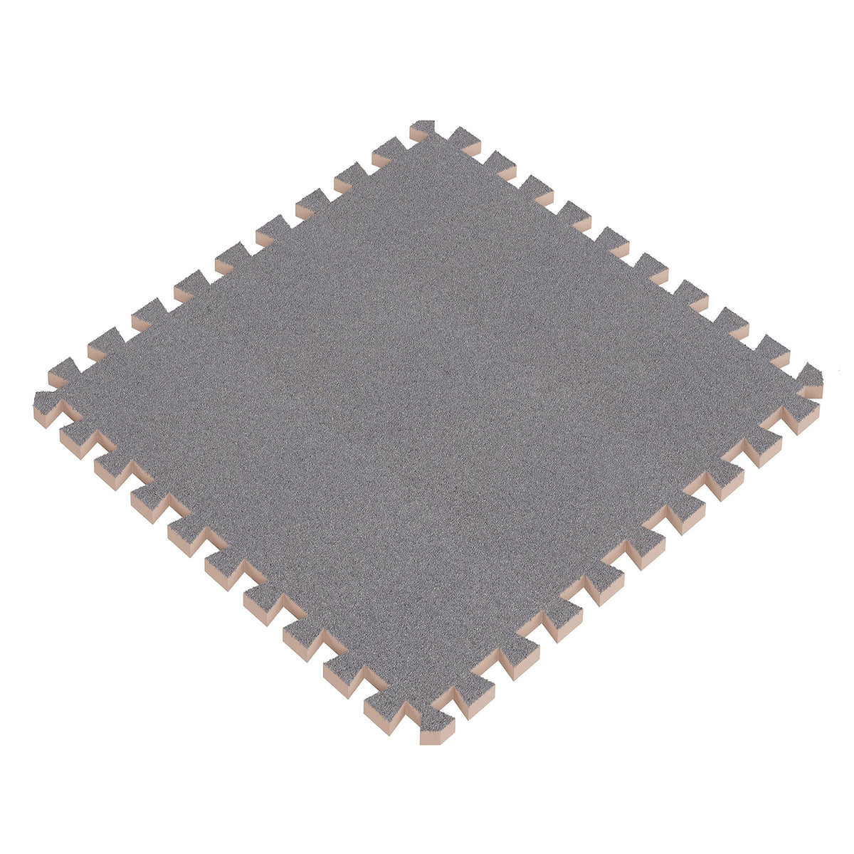 Foam Flooring Tiles - 12-Pack Interlocking EVA Foam Pieces - Non-Toxic Floor Padding for Playroom, Gym, or Basement by Stalwart (Gray)