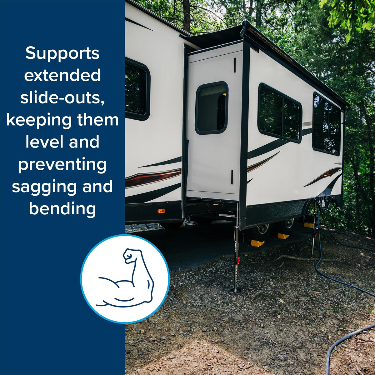 Camco Eaz-Lift Adjustable Camper/RV Slide-Out Supports | Features a Quick Release Pin and Incremental Lock Positions | 5,000lb Weight Capacity per Support | Adjusts from 19 to 49-In | 2-Pack (48870)