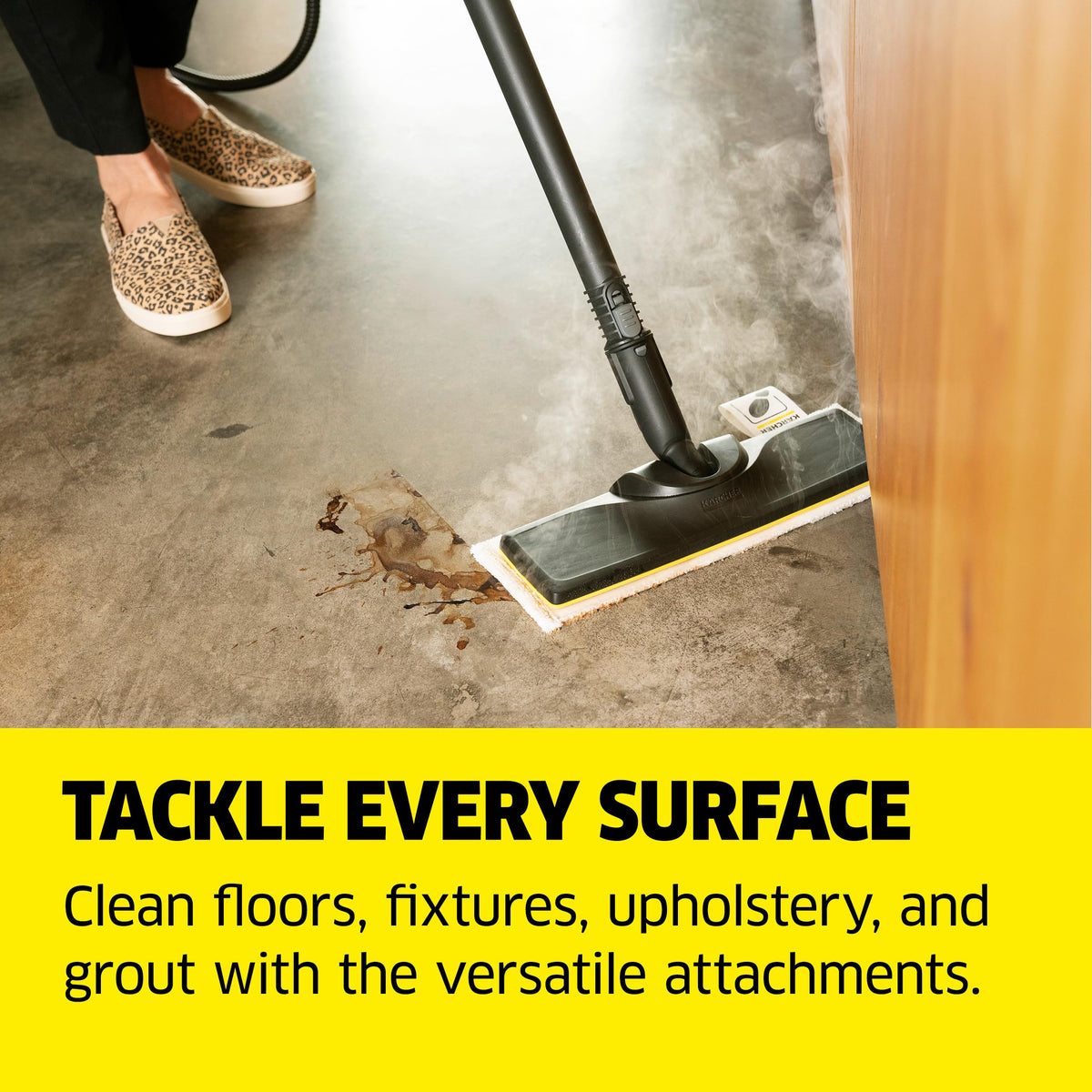 Kärcher Steam Cleaner, Multi Purpose, Power Steamer, Chemical-Free, 40 Sec Heat-Up, for Grout, Tile, Hard Floors, Appliances & More - SC 3 Easy Fix