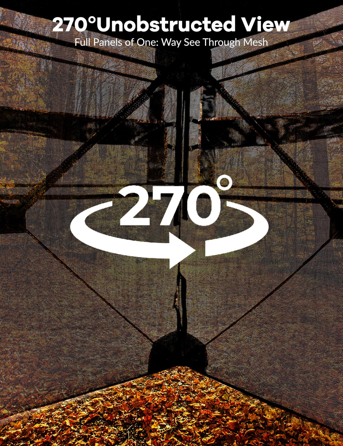 GarveeLife Portable Pop-Up Hunting Blind - 270° See-Through Windows & Silent Door, Waterproof Lightweight Camouflage Tent for Deer Turkey Hunting