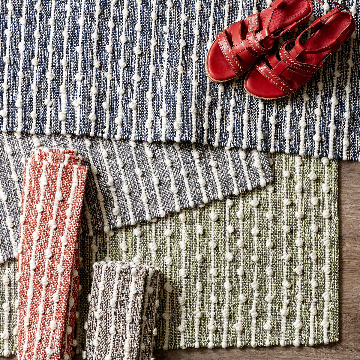 DII Slub Rug Collection Recycled Cotton Loop, 2x3', Mineral Gray