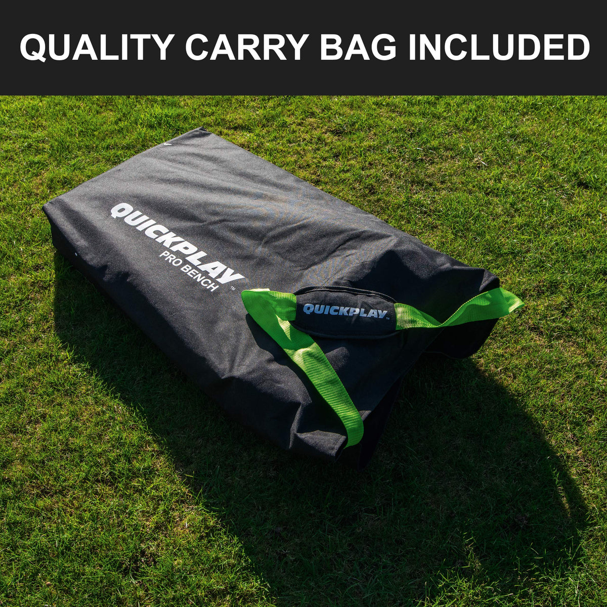 QUICKPLAY PRO Portable Folding Bench – Available in 4, 6, and 9 Seats & 6-Seat Shelter | Heavy-Duty, Fast Set-Up Seating for Sports, Camping, and Outdoor Activities
