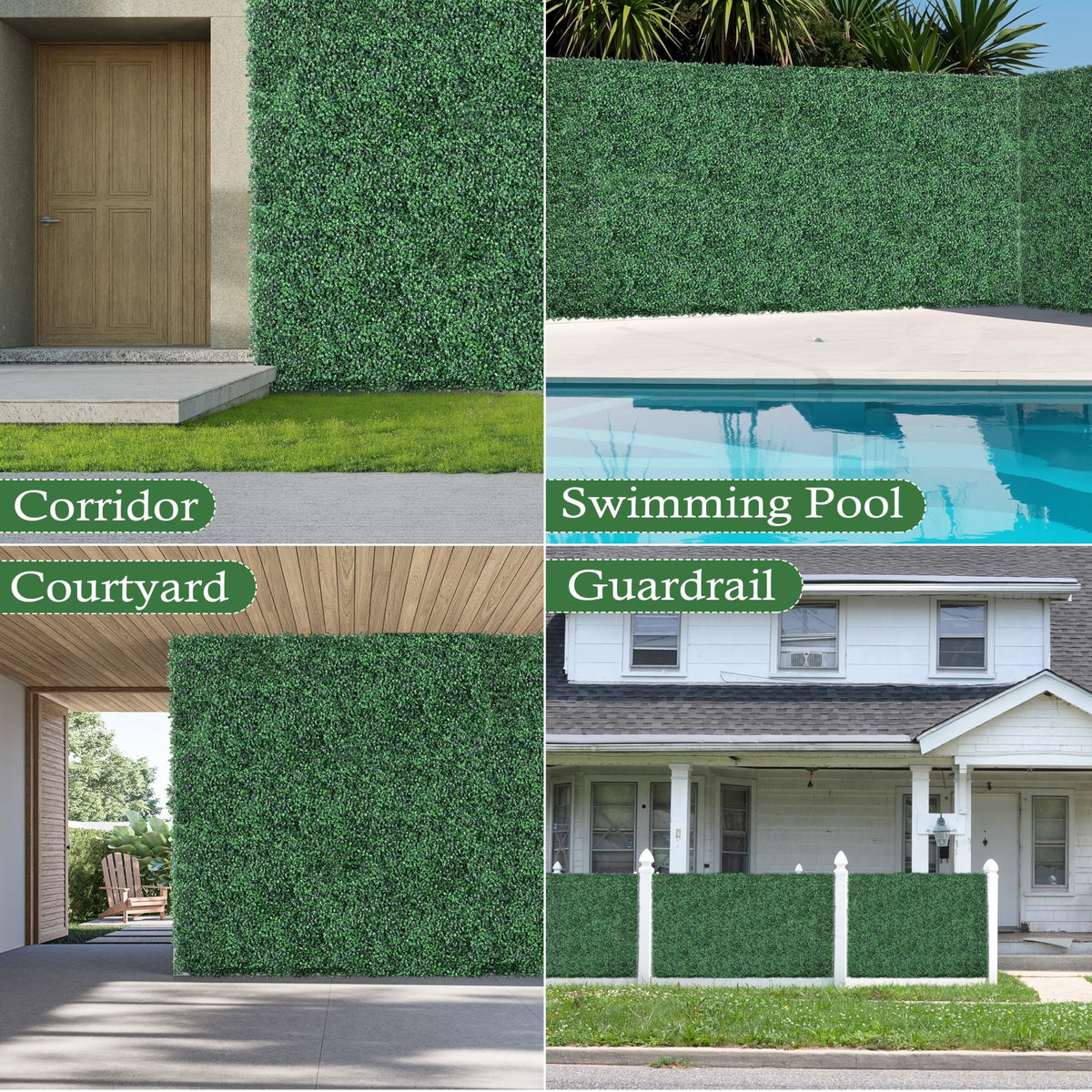Sunnyglade 40"x120" Artificial Boxwood Roll Panels, UV-Resistant Artificial Privacy Fence Screen, Ivy Leaves Grass Wall Roll Panels for Garden Balcony Patio Decor (40x120 in)