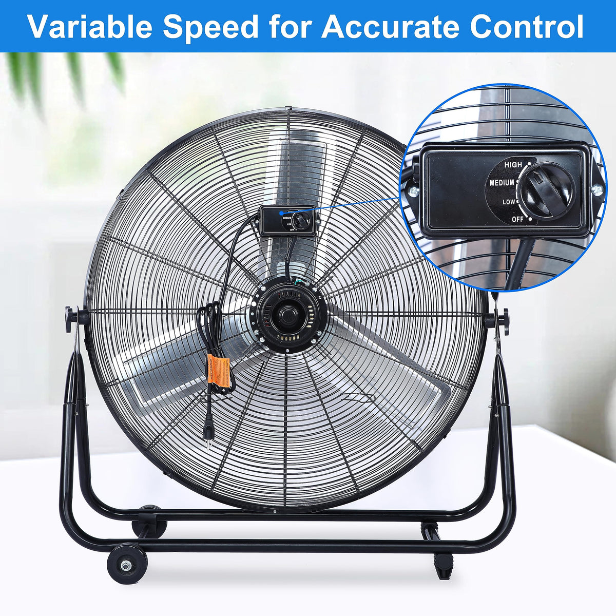 Simple Deluxe Dynamic 30-Inch Floor Fan with Roll Booster - Industrial-Grade Airflow, 360 Degree Adjustable Tilt, and Portable Design for Rapid Cooling and Flexible Air Circulation