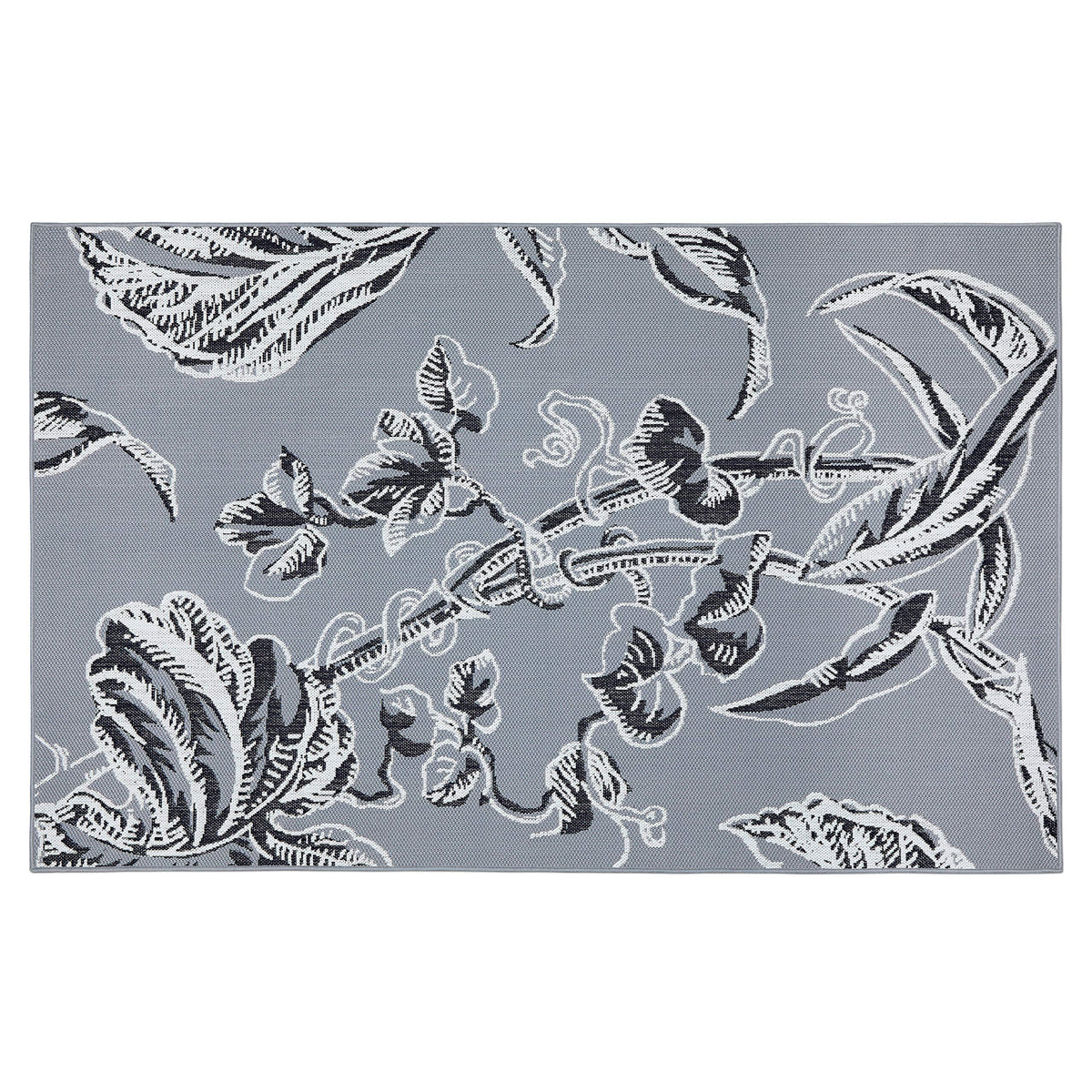 Classic Accessories for Vera Bradley Indoor/Outdoor Rug, 5 x 8 Foot, Rain Forest Toile Gray