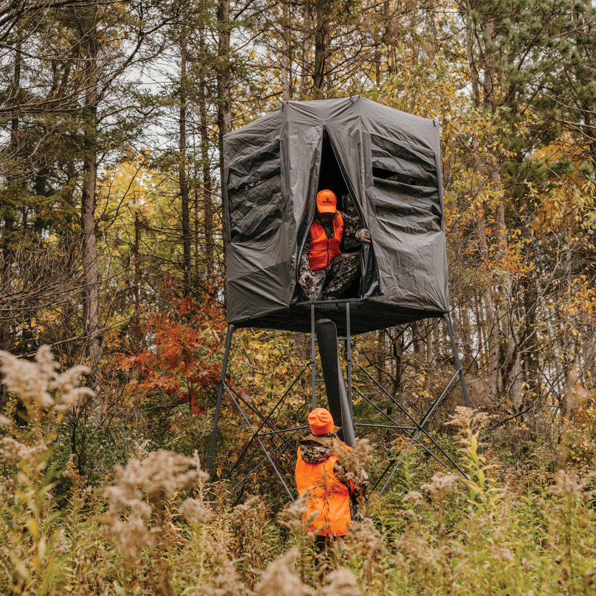 Rivers Edge® Shooting Platform Blind Enclosure, Added Concealment, Lightweight Frame, Installs in Under One Minute, View-Through One Way Fabric, Oversized Windows, Ample Headroom, RE402B