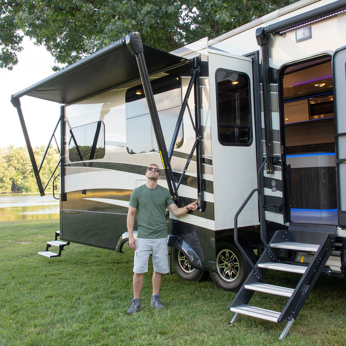 Power and Hybrid Awning Assemblies for 5th Wheel, Travel Trailer and Motorhome RV Awnings