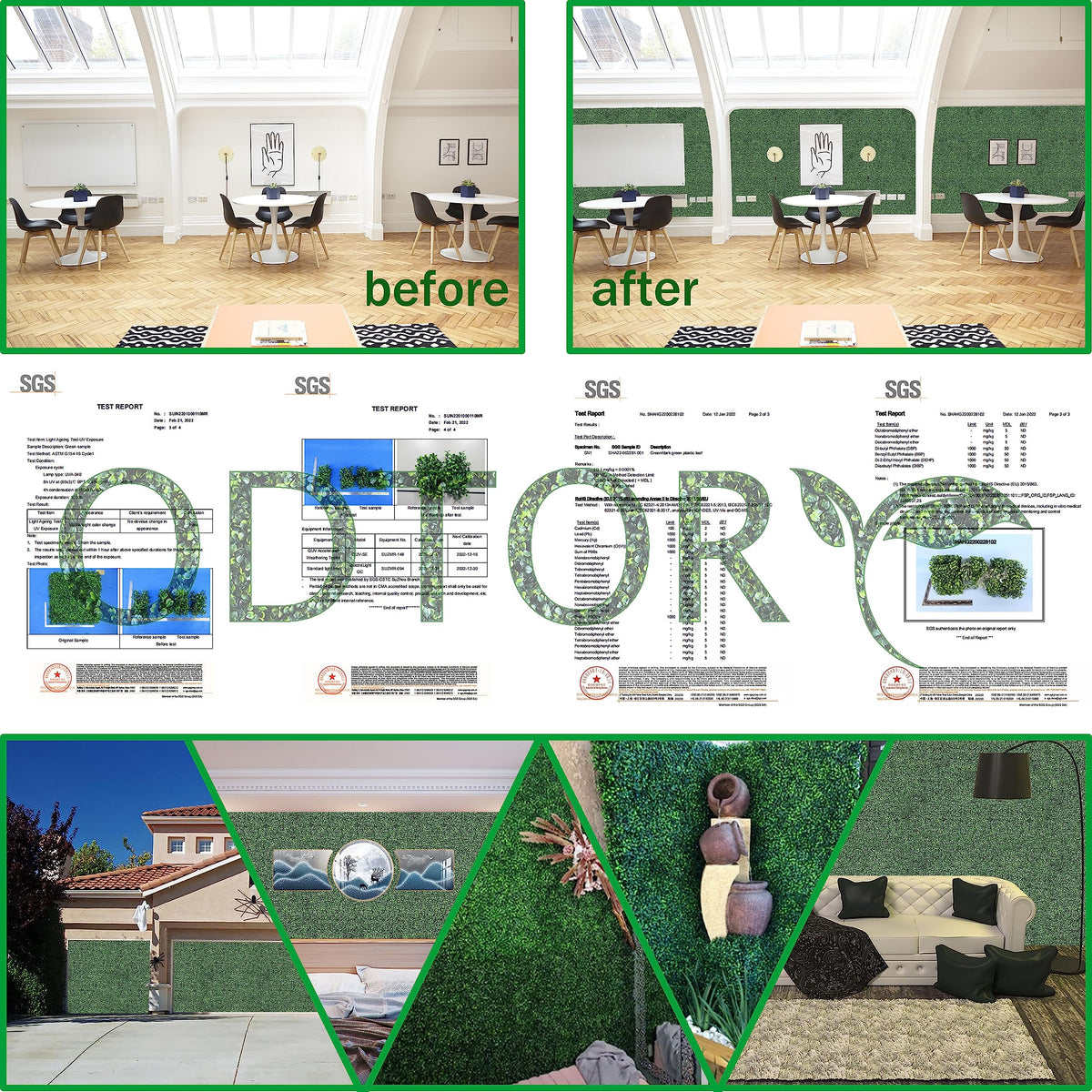 ODTORY Artificial Boxwood Roll,48x120 in (40 sqft) UV-Anti Faux Ivy Boxwood Hedge Leaf Grass Wall for Patio Balcony Privacy, Garden, Backyard Greenery Wall Backdrop and Fence Decor