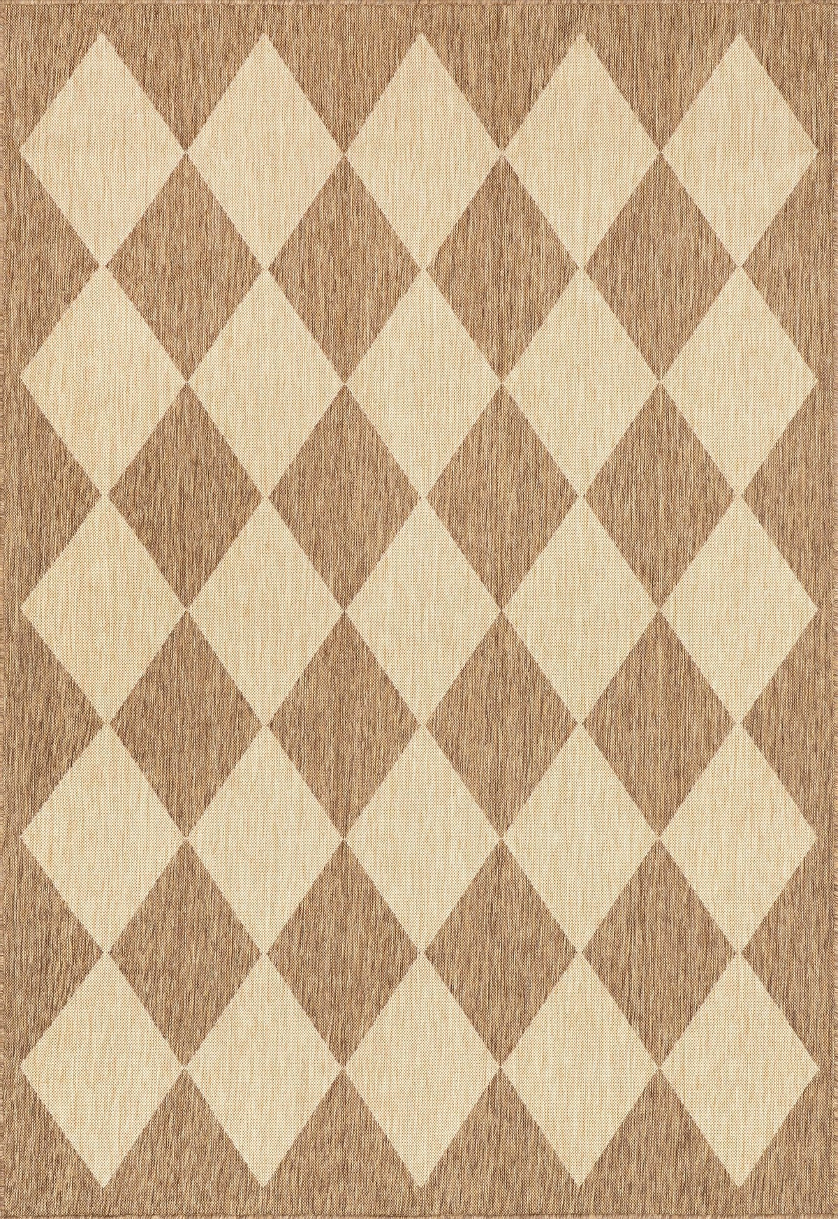 nuLOOM Outdoor Performance Collection Sabina Brown/Ivory, 9'6" x 12', Soft, High Traffic, Stain Resistant, Easy Clean, Durable Area Rug for Indoor/Outdoor Patio, Deck, Porch, Garden, Courtyard