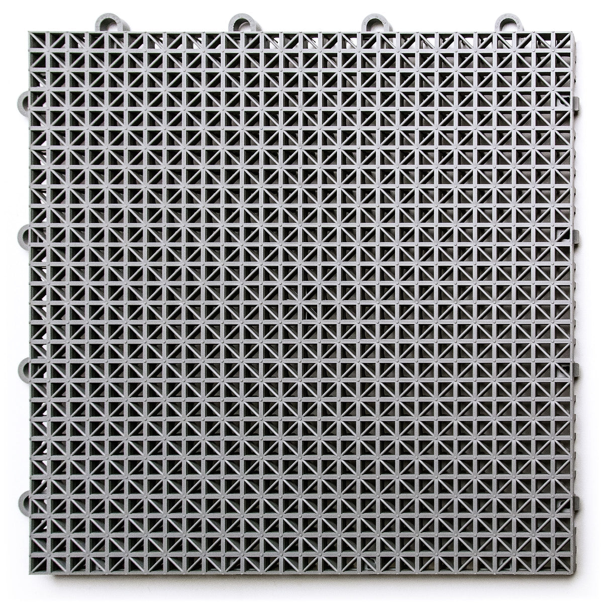 Big Floors DuraGrid Deck Tiles, Interlocking Outdoor Tiles for Patio, Self-Draining, UV-Resistant, Water-Resistant Modular Flooring, Easy Install, 40 Pack, Gray