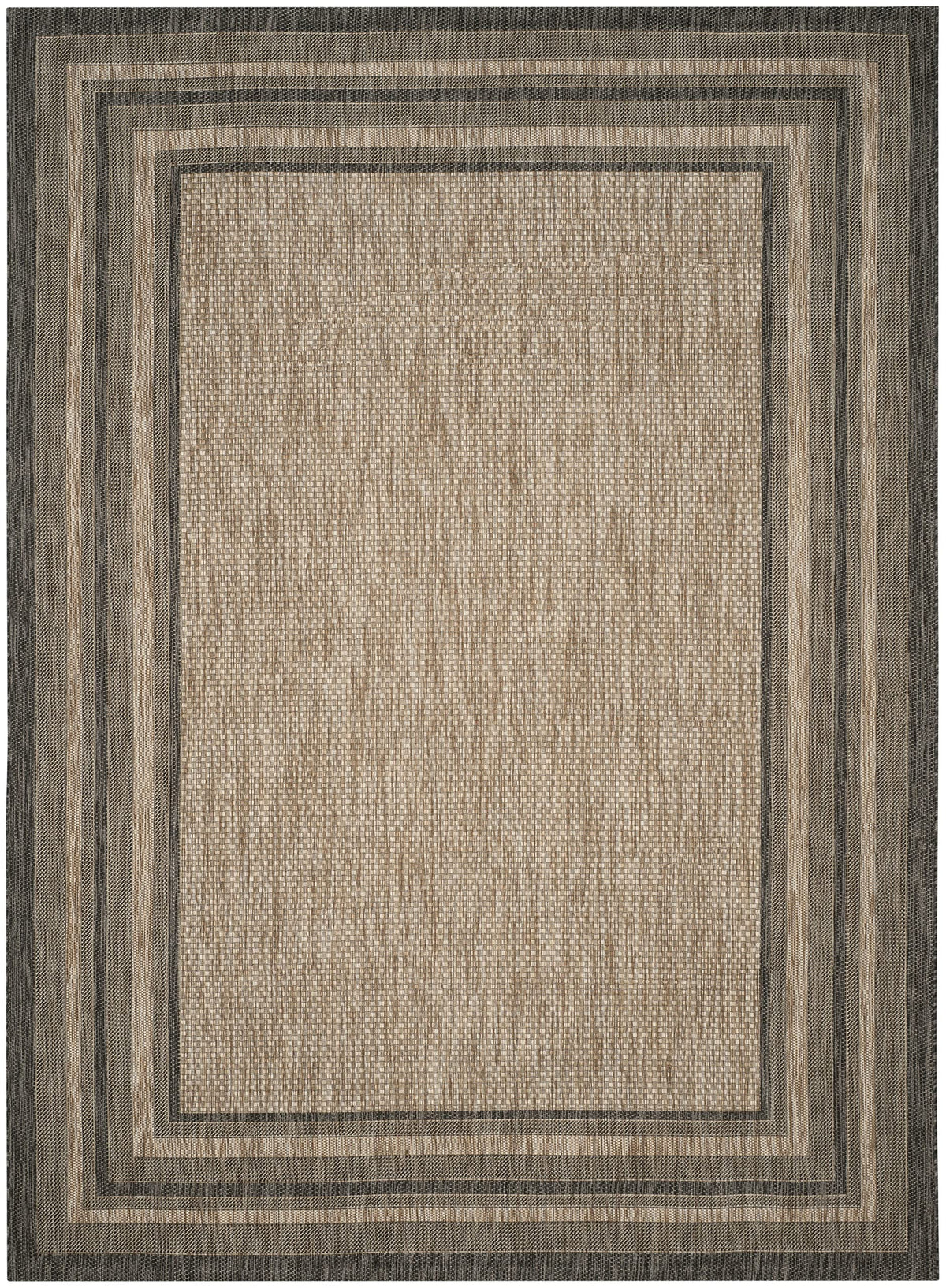 SAFAVIEH Courtyard Collection 8' x 10' Natural / Black CY8475 Indoor/ Outdoor Patio Backyard Mudroom Area Rug