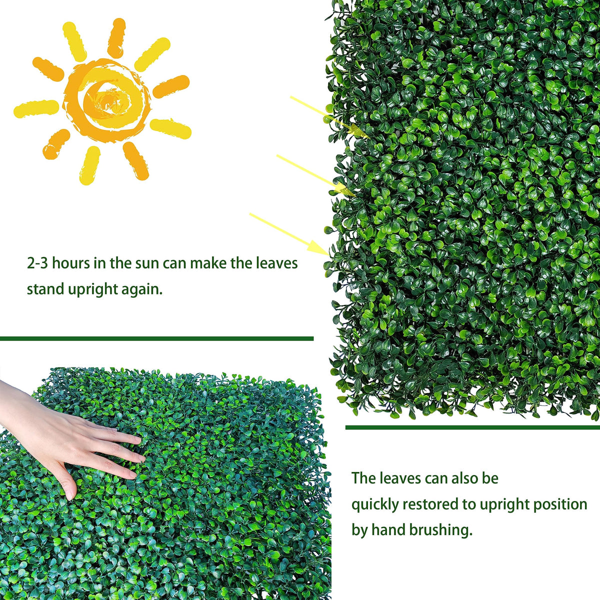 ODTORY Artificial Boxwood Roll,48x120 in (40 sqft) UV-Anti Faux Ivy Boxwood Hedge Leaf Grass Wall for Patio Balcony Privacy, Garden, Backyard Greenery Wall Backdrop and Fence Decor