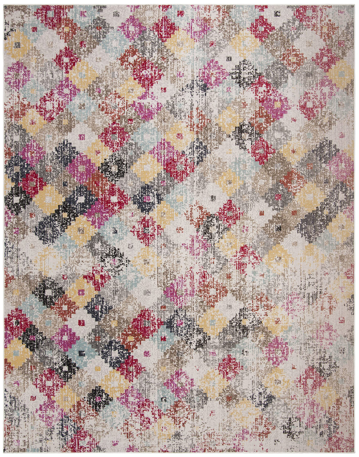SAFAVIEH Washable Rug Outdoor Montage Collection - 8' x 10', Taupe & Multi, Non-Shedding & Easy to Clean, Ideal for Patio, Backyard, Mudroom (MTG164E)