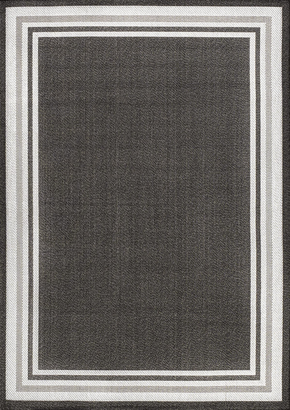 JONATHAN Y Border Stripe Indoor Outdoor Area Rug 8X10 Black/Cream, James Modern for Backyard, Patio, Porch, Easy-Cleaning, High Traffic, Pet-Friendly, Non-Shedding (SMB201C-8)