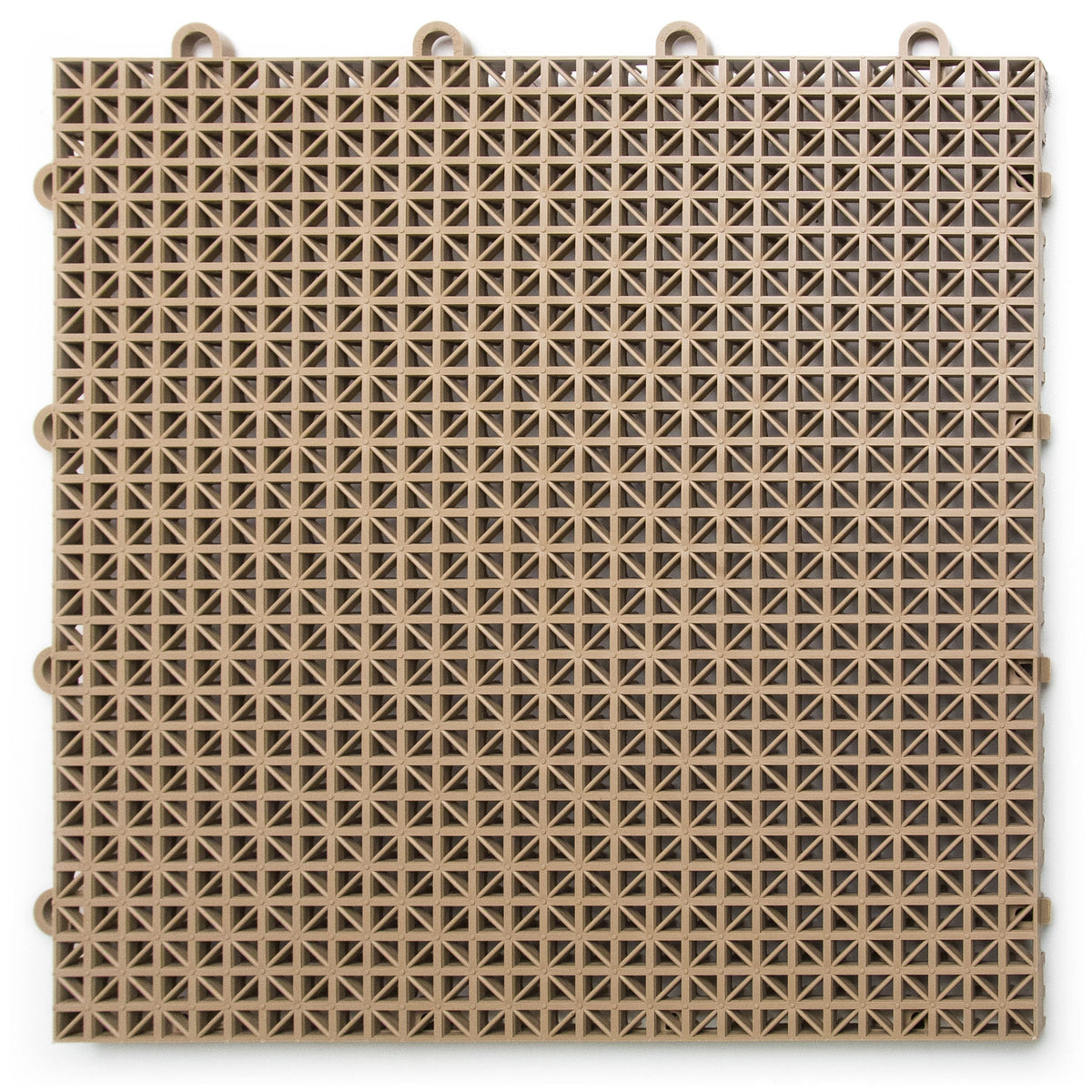 Big Floors DuraGrid Deck Tiles, Interlocking Outdoor Tiles for Patio, Self-Draining, UV-Resistant, Water-Resistant Modular Flooring, Easy Install, 40 Pack, Beige