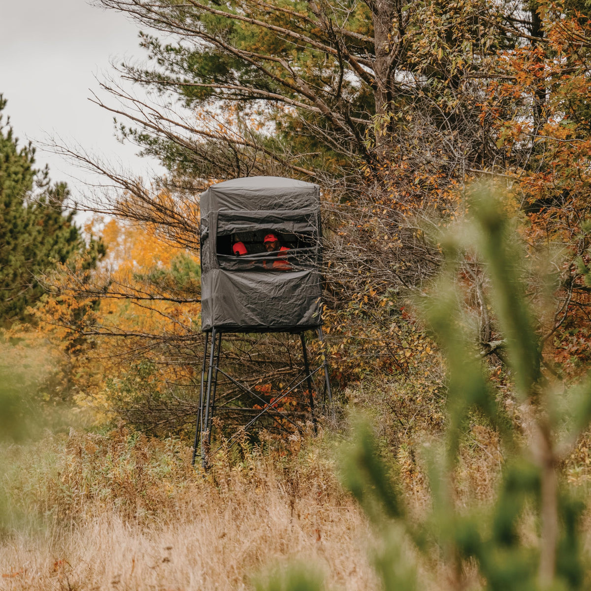 Rivers Edge® Shooting Platform Blind Enclosure, Added Concealment, Lightweight Frame, Installs in Under One Minute, View-Through One Way Fabric, Oversized Windows, Ample Headroom, RE402B