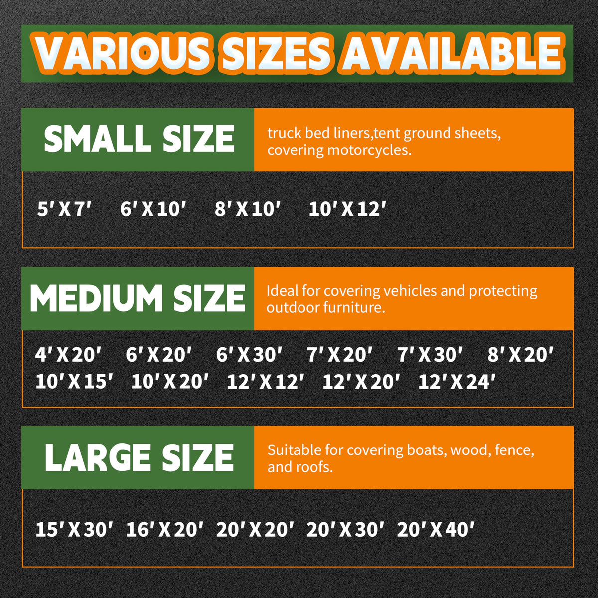 RAINDEWAY 20x40 Feet Heavy Duty Tarp,12 Mil Tan Waterproof Poly Tarp Cover,UV Resistant,Weatherproof,Durable,Multipurpose Tarps with Grommets and Reinforced Edges