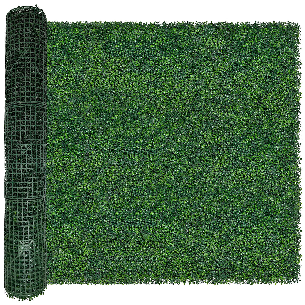 ODTORY Artificial Boxwood Roll,48x120 in (40 sqft) UV-Anti Faux Ivy Boxwood Hedge Leaf Grass Wall for Patio Balcony Privacy, Garden, Backyard Greenery Wall Backdrop and Fence Decor